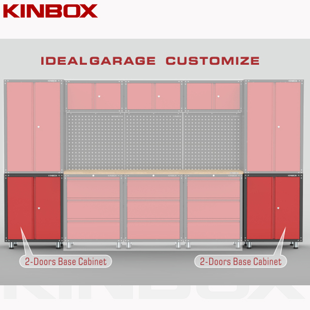 Caja de herramientas con base de 2 puertas para el hogar, garaje, bricolaje