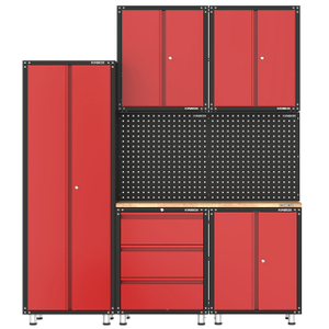 Sistema de armario de taller y almacenamiento de garaje de metal de 8 piezas