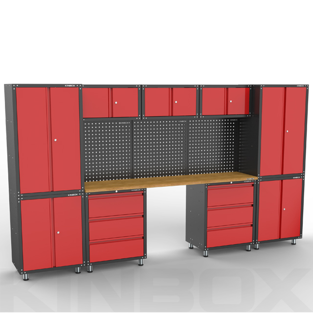 Sistema de banco de trabajo de garaje resistente de 13 piezas para almacenamiento en garaje