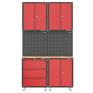 Sistema de gabinete de taller de almacenamiento de garaje de metal de 7 piezas