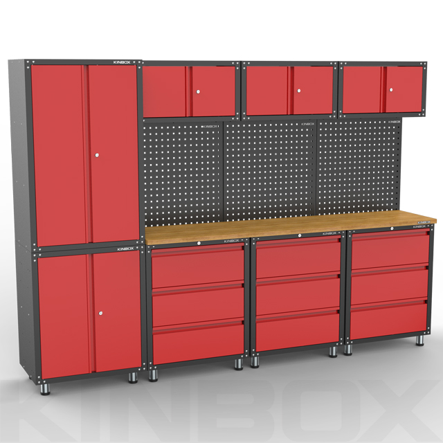 Gabinete de almacenamiento en el pecho de herramientas y organización de garaje de 12 piezas para garaje