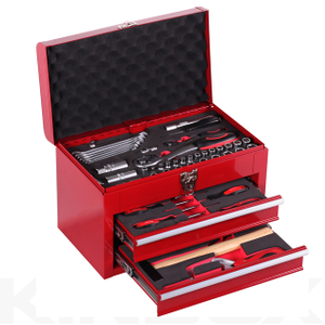 Caja de herramientas manual de 74pcs, caja de herramientas de transporte duro