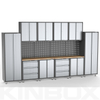 Sistema de armario de taller y almacenamiento de garaje de metal de 16 piezas