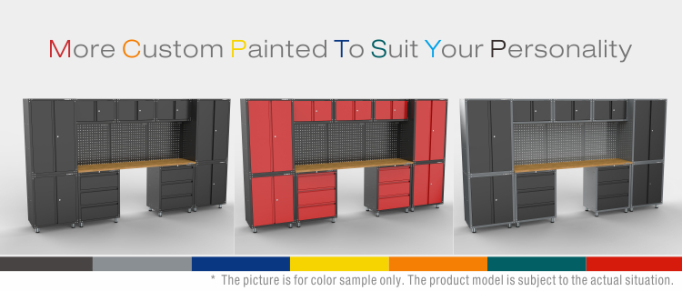 Sistema de banco de trabajo de garaje pesado de 13 piezas para almacenamiento de garaje