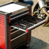 Carro de herramientas compacto Kinbox para el hogar | Organizador con ruedas liviano con bandeja BMC personalizable