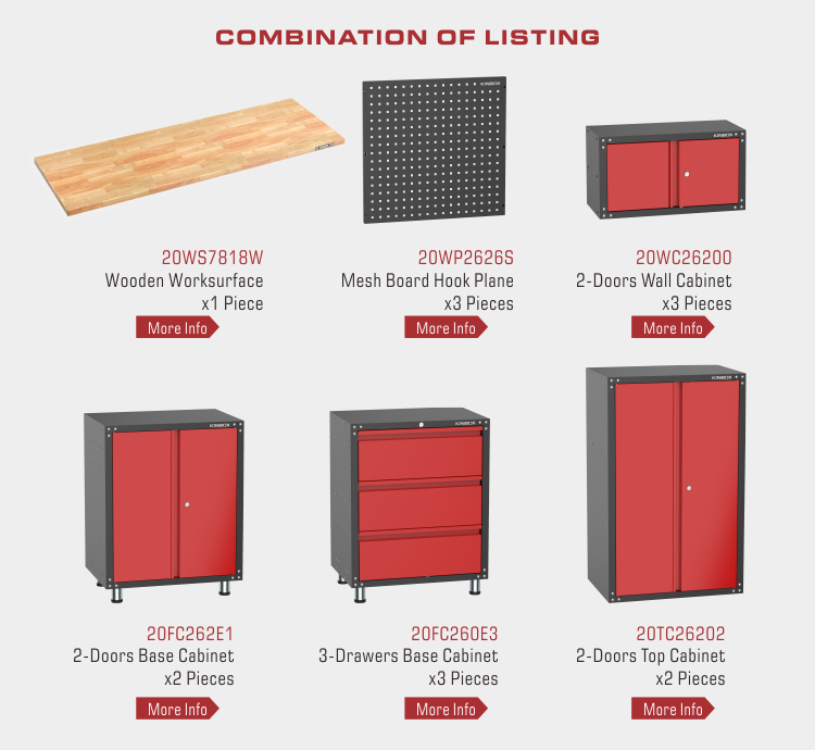 14 piezas El mejor banco de trabajo de garaje popular y almacenamiento