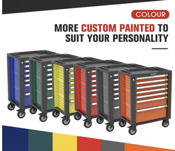 Color personalizado del gabinete de herramientas con ruedas KINBOX de 7 cajones
