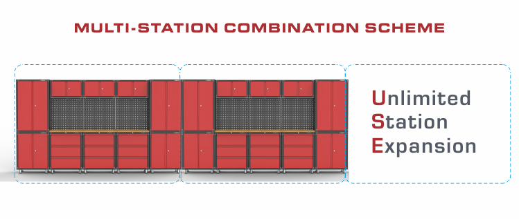 14 piezas El mejor banco de trabajo de garaje popular y almacenamiento